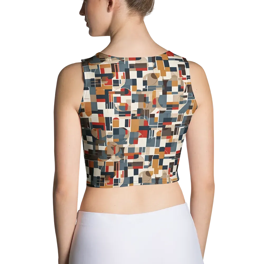 Ochre Grid on Crop Top — Back
