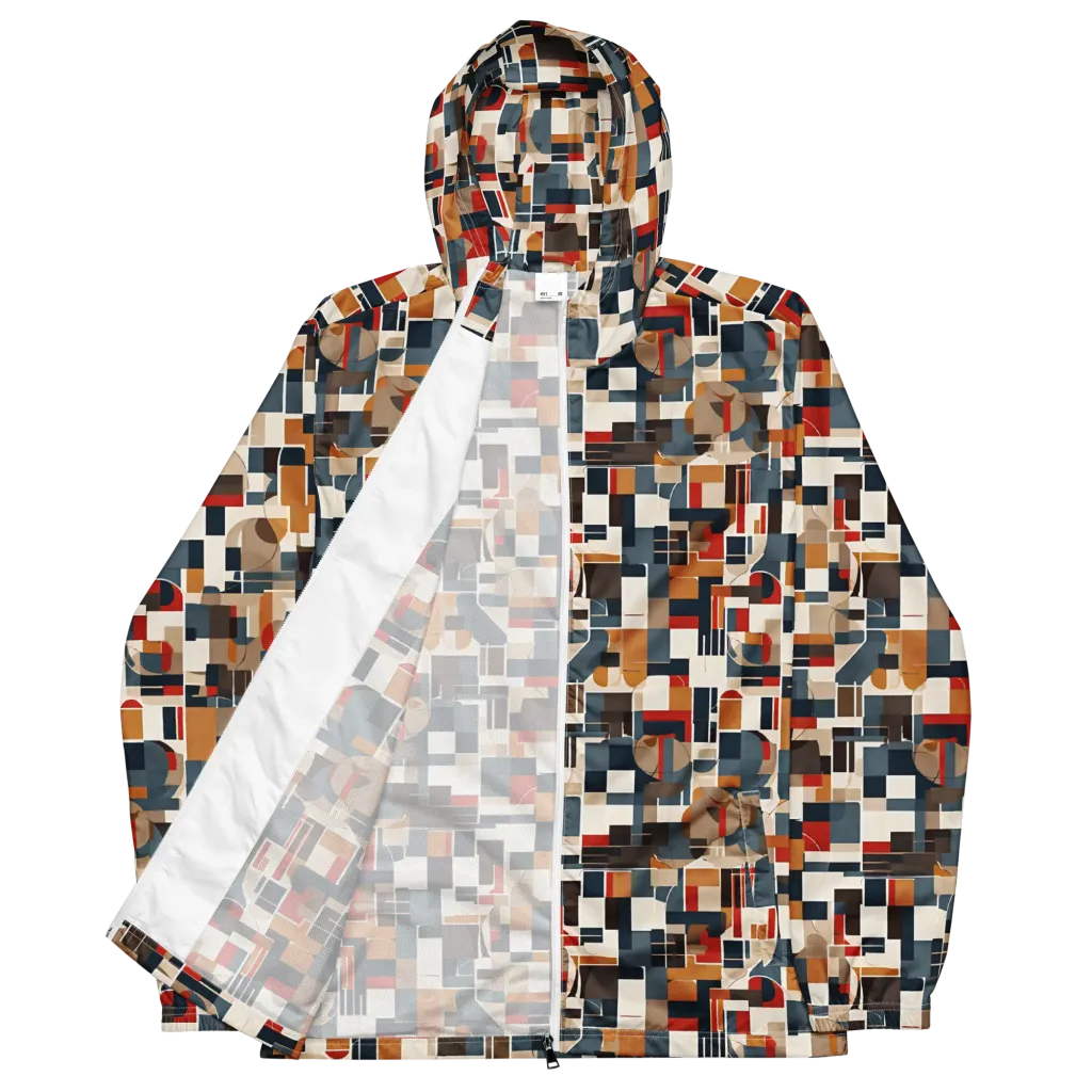 Ochre Grid on Men's Windbreaker — Front