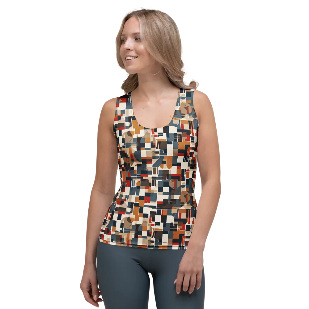 Ochre Grid on Women's Tank Top — Front