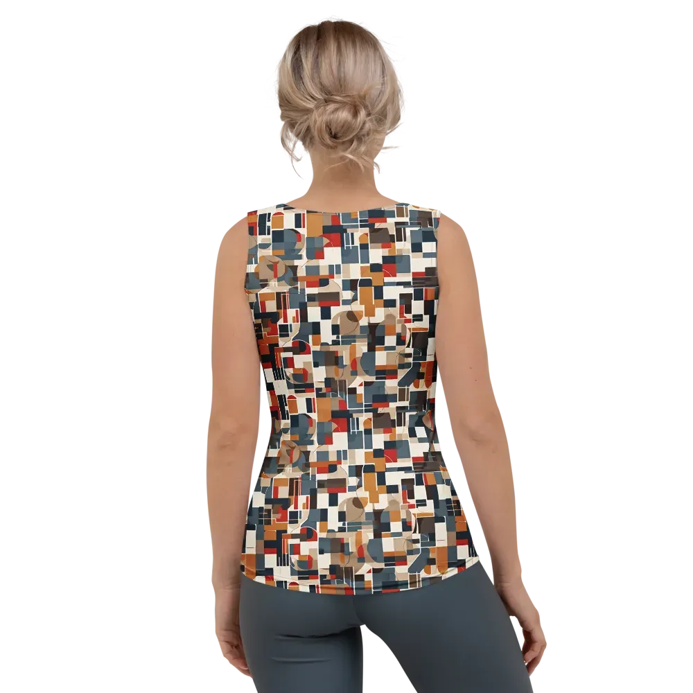 Ochre Grid on Women's Tank Top — Back