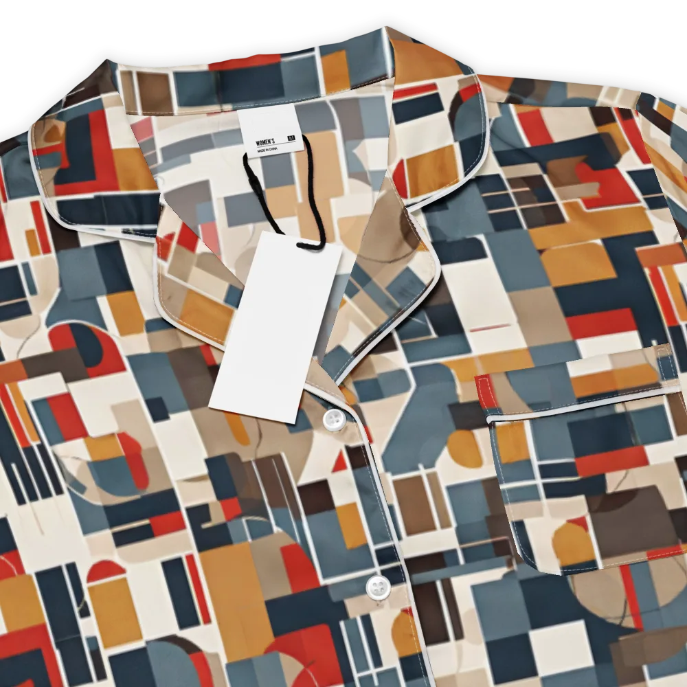 Ochre Grid on Women's Short Sleeve Pajama Top — Product details