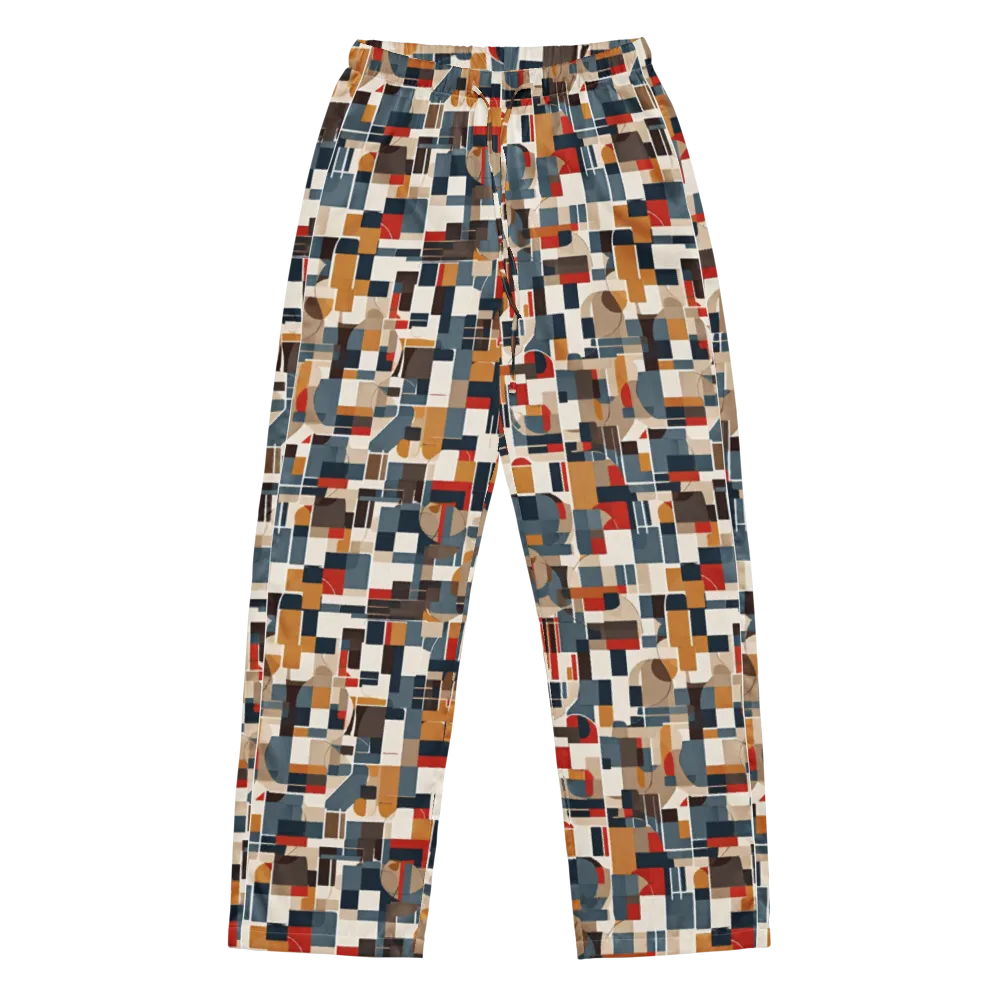 Ochre Grid on Women's Pajama Pants — Front