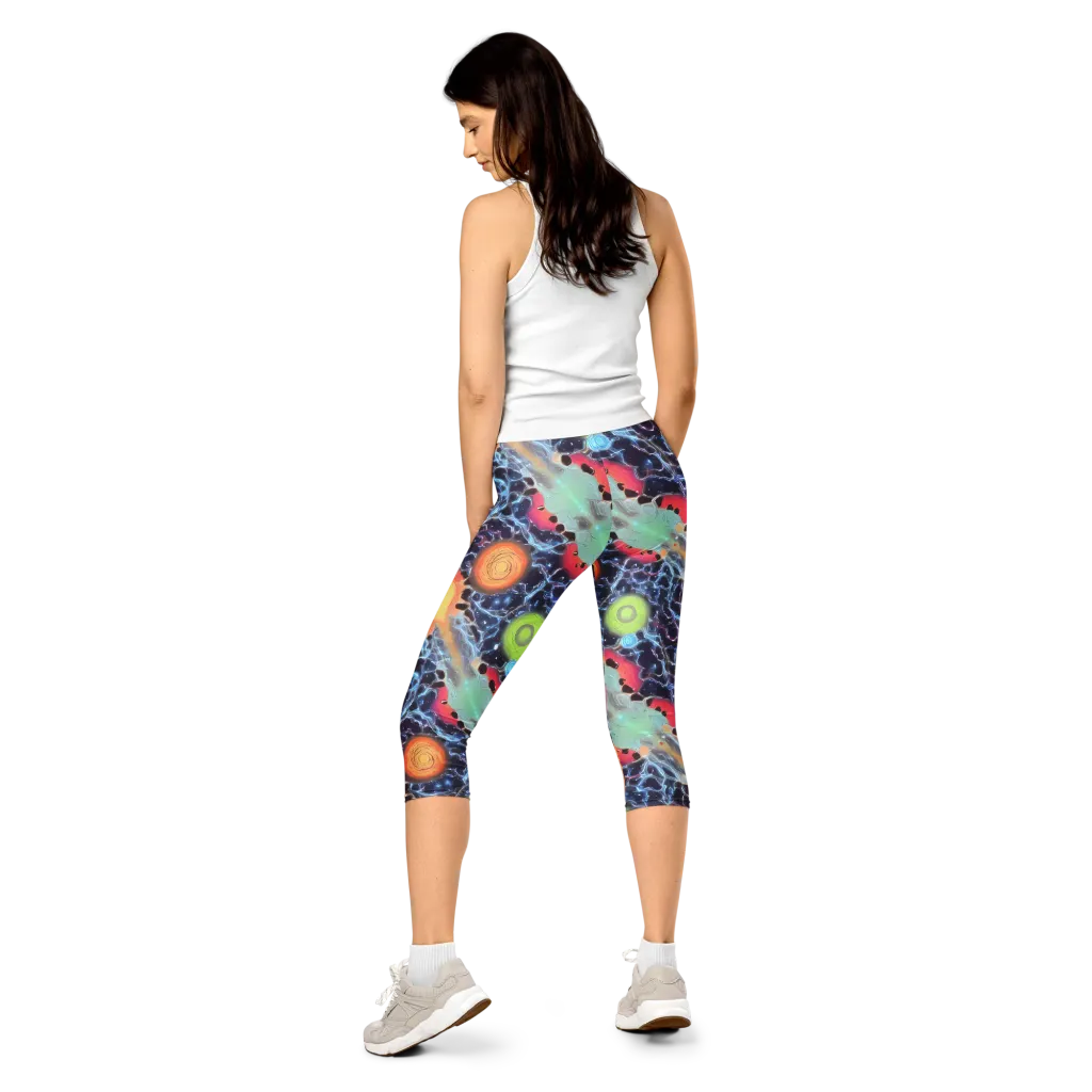 Cosmic Tidal Flux on Capri Leggings — Back