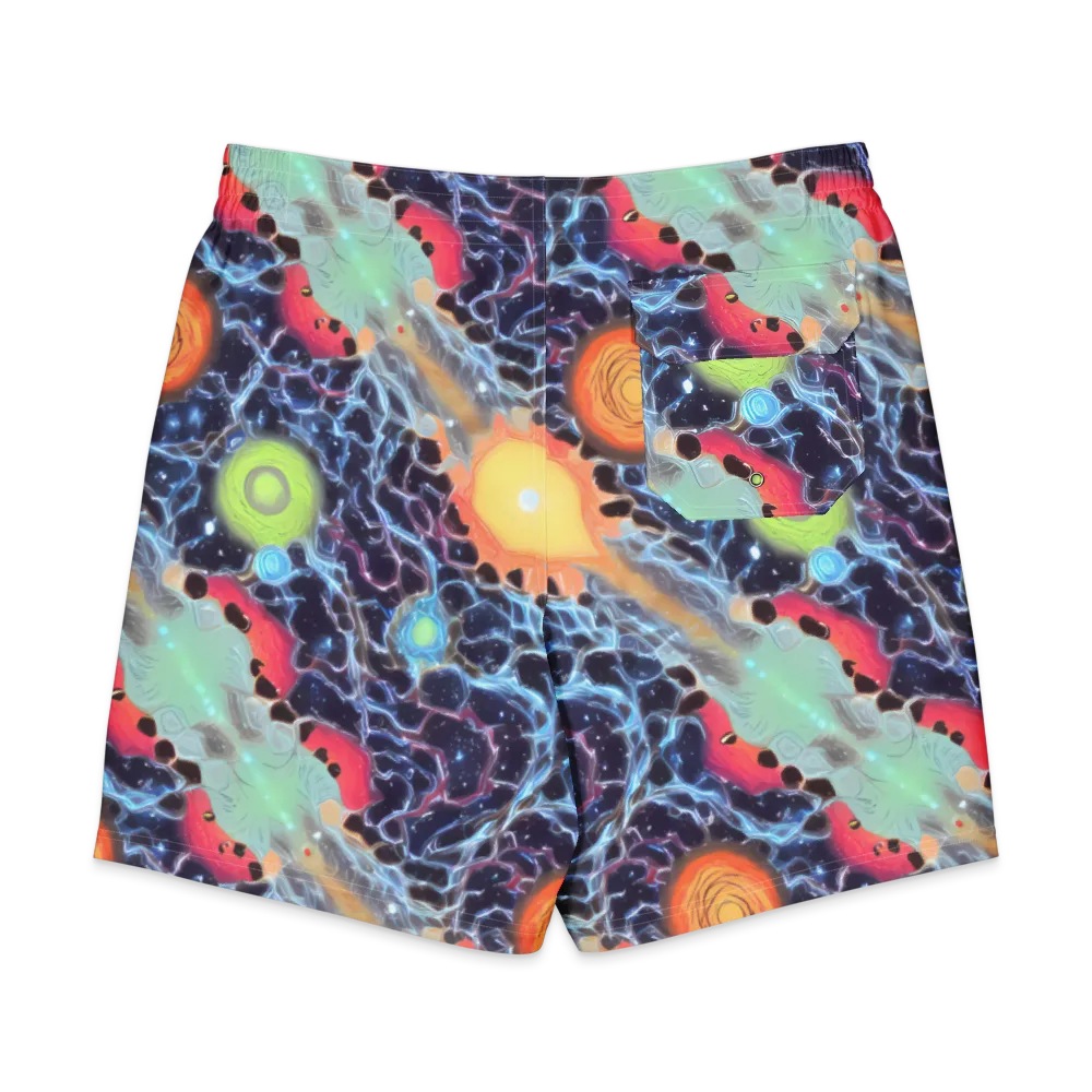 Cosmic Tidal Flux on Men's Board Shorts — Back