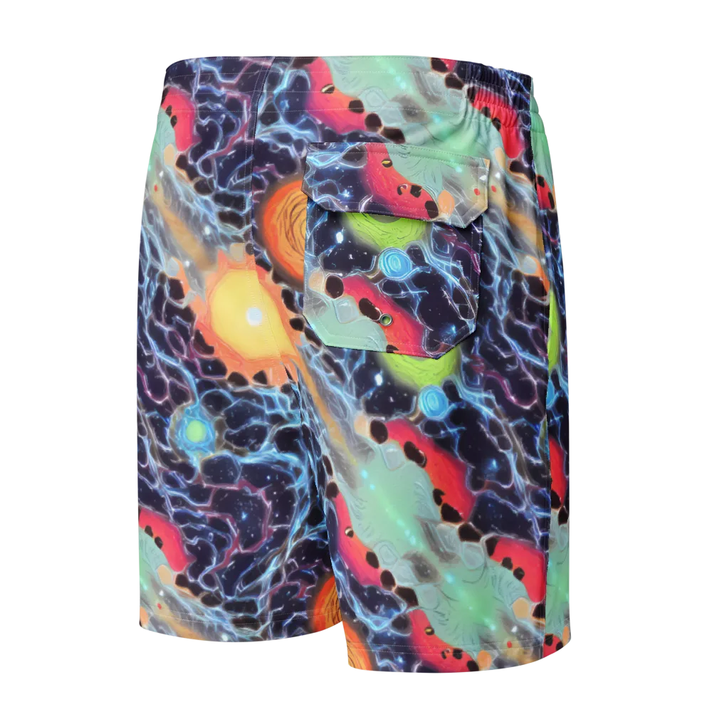 Cosmic Tidal Flux on Men's Board Shorts — Back
