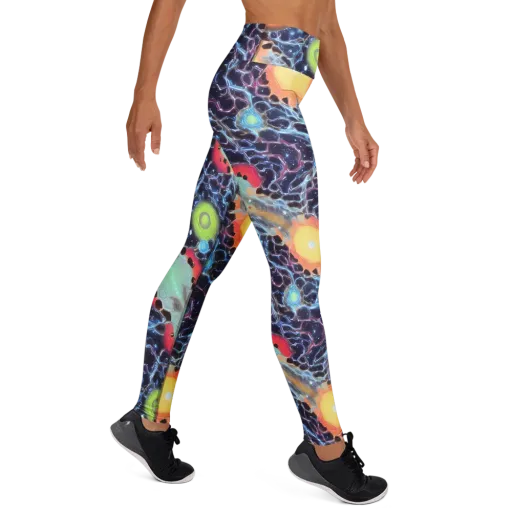 Cosmic Tidal Flux Yoga Leggings on model