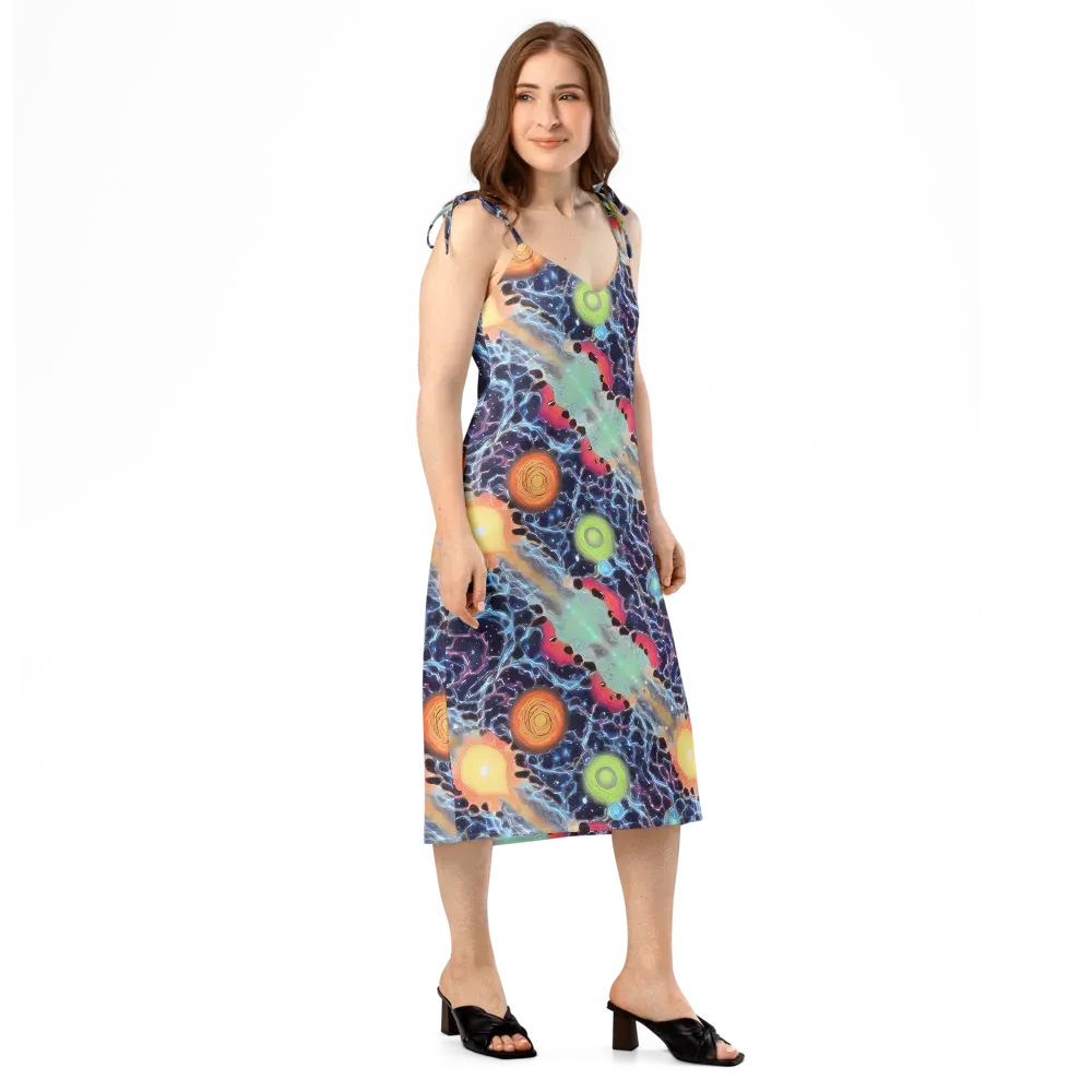 Cosmic Tidal Flux on Slip Dress — Right Front