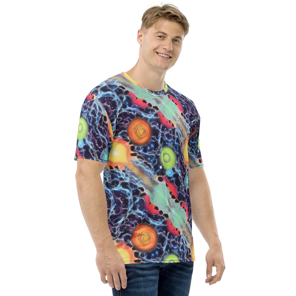 Cosmic Tidal Flux on Men's Crew Neck T-Shirt — Right