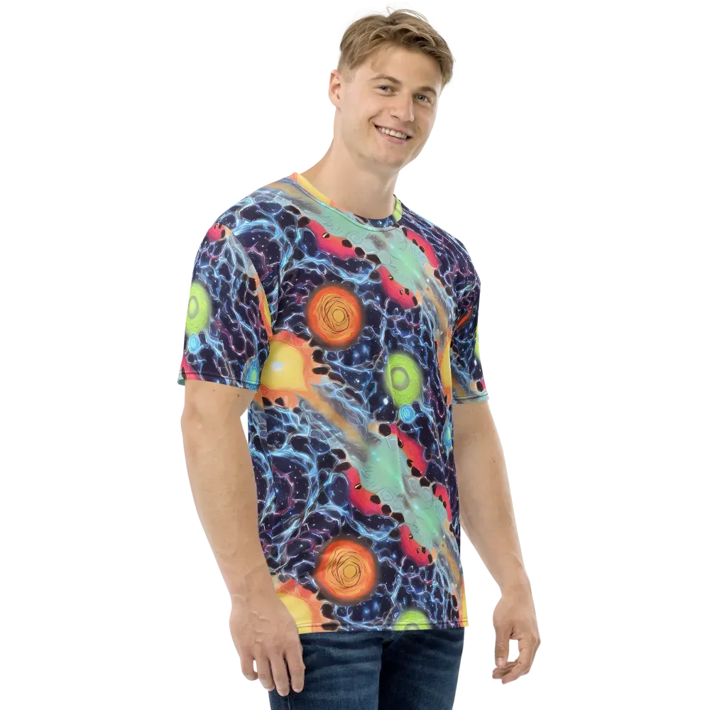 Cosmic Tidal Flux on Men's Crew Neck T-Shirt — Right
