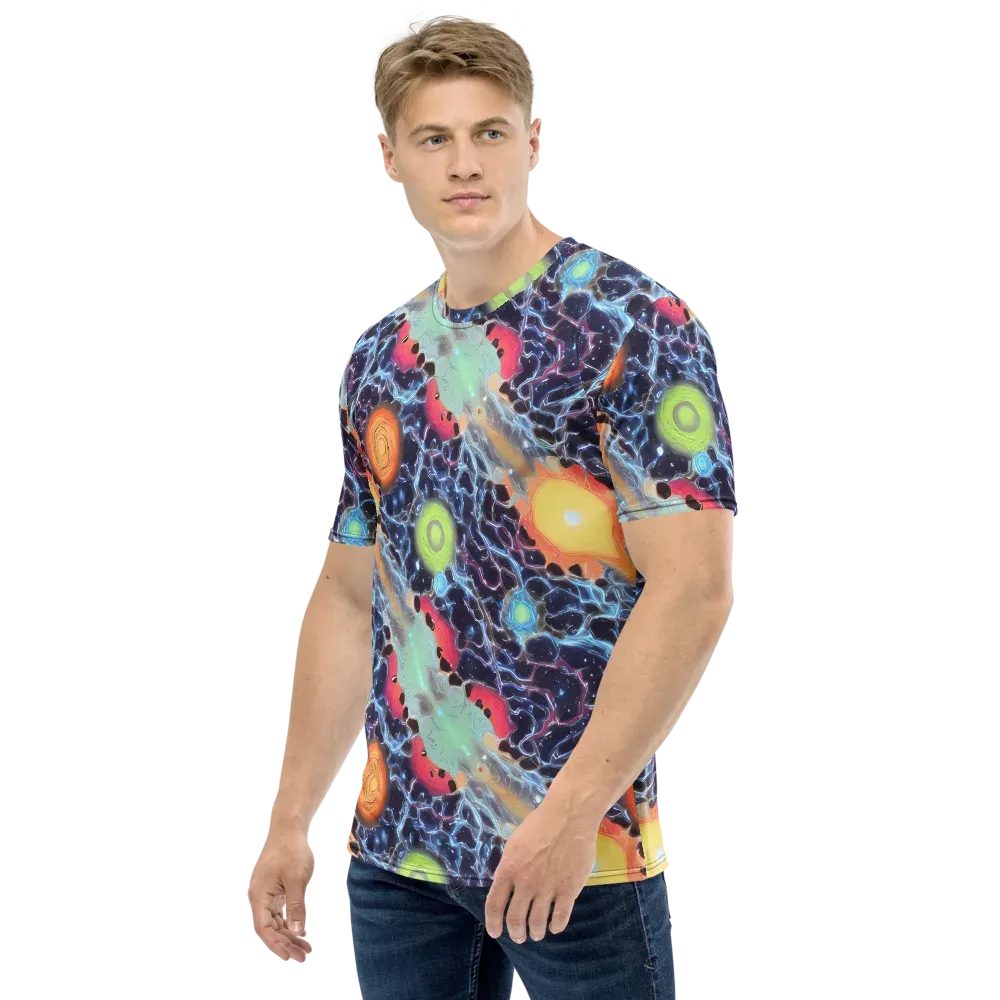 Cosmic Tidal Flux on Men's Crew Neck T-Shirt — Left