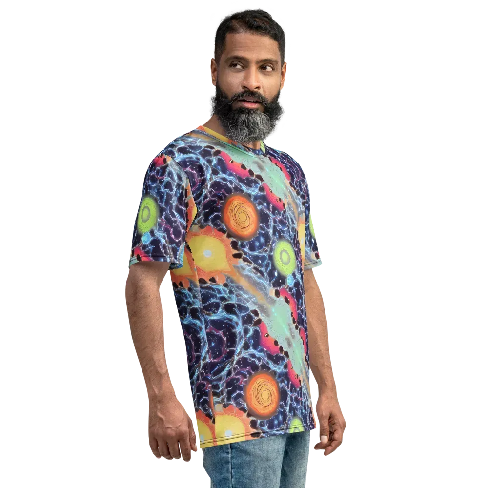 Cosmic Tidal Flux on Men's Crew Neck T-Shirt — Right