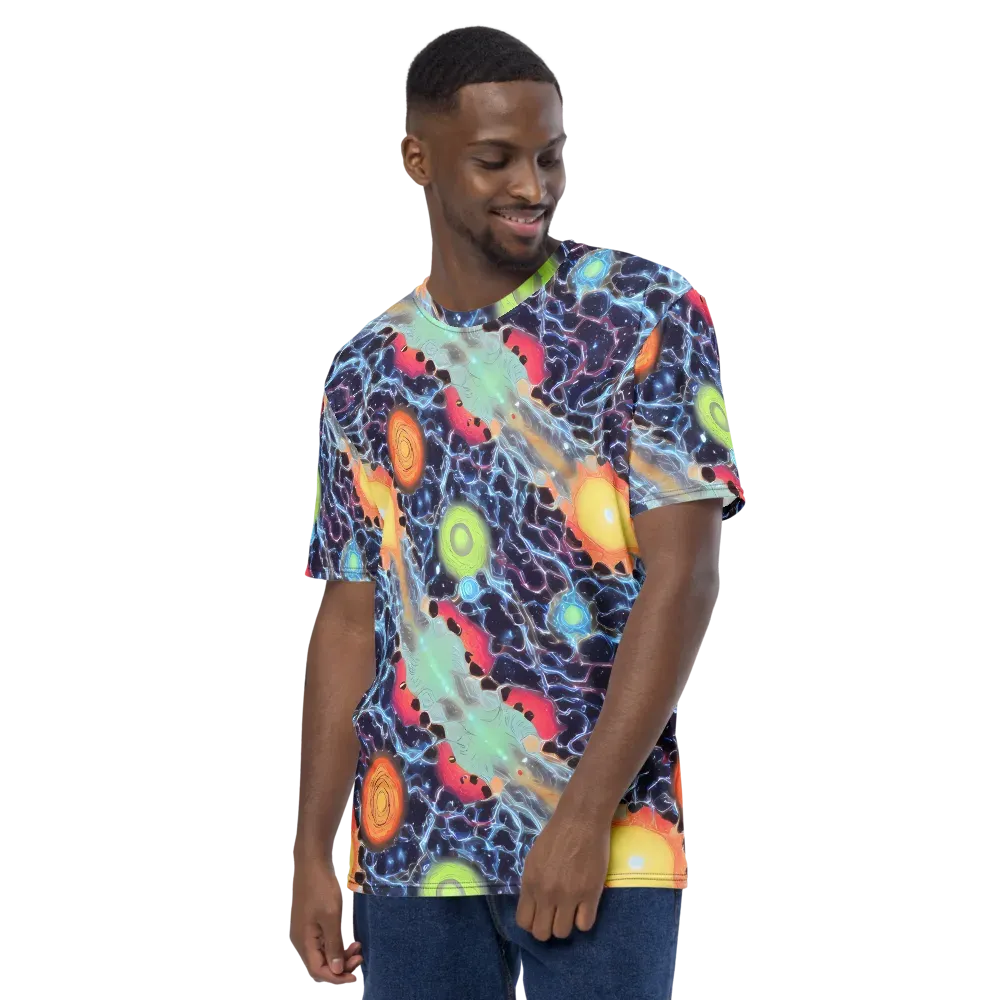 Cosmic Tidal Flux on Men's Crew Neck T-Shirt — Left