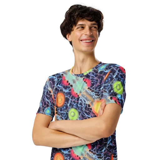 Cosmic Tidal Flux on a Men's Crew Neck T-Shirt