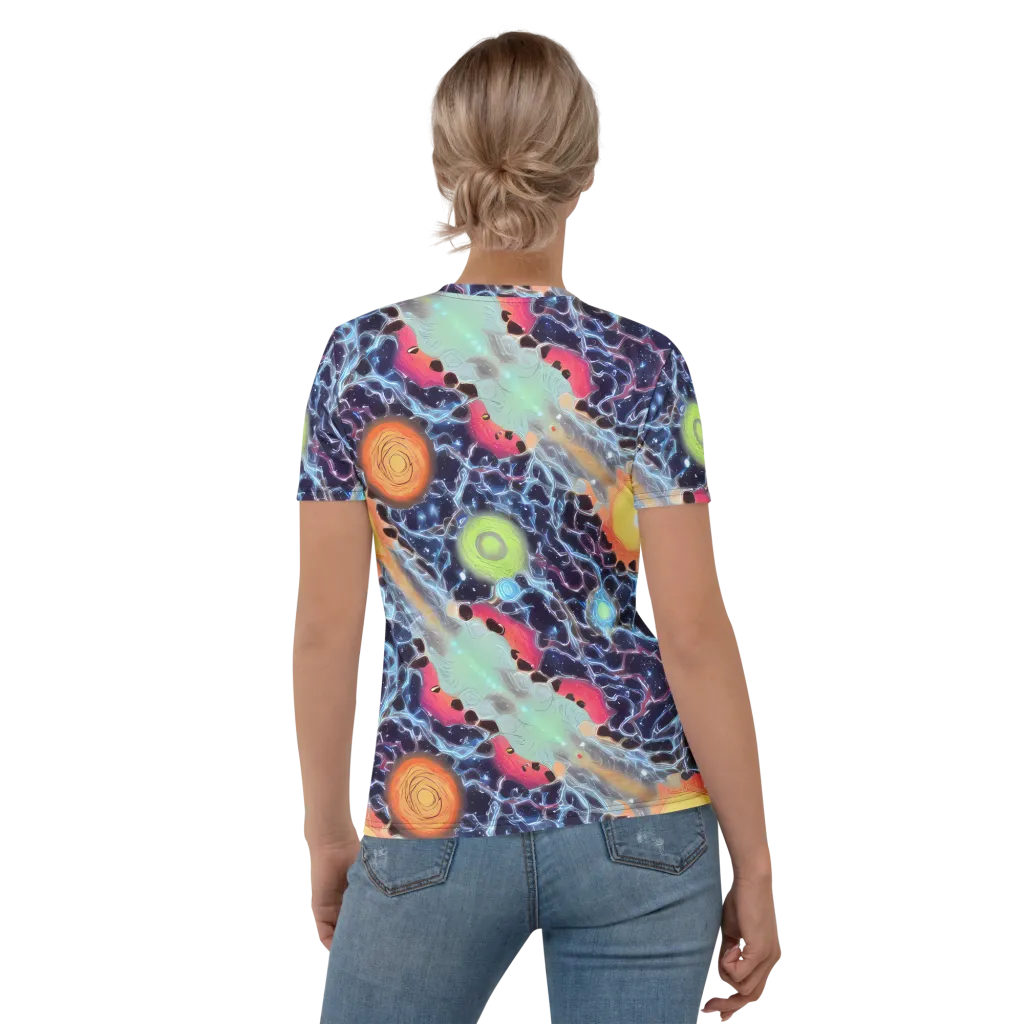 Cosmic Tidal Flux on Women's Crew Neck T-Shirt — Back