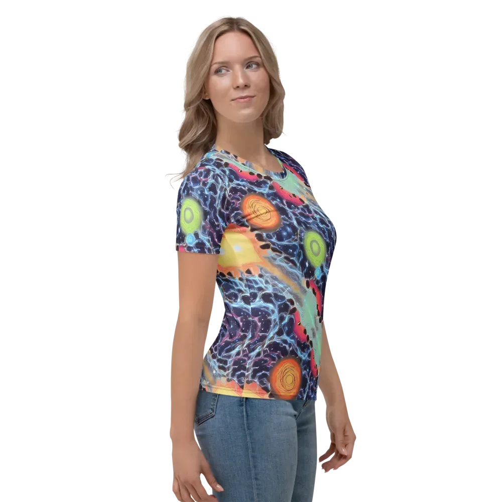 Cosmic Tidal Flux on Women's Crew Neck T-Shirt — Right