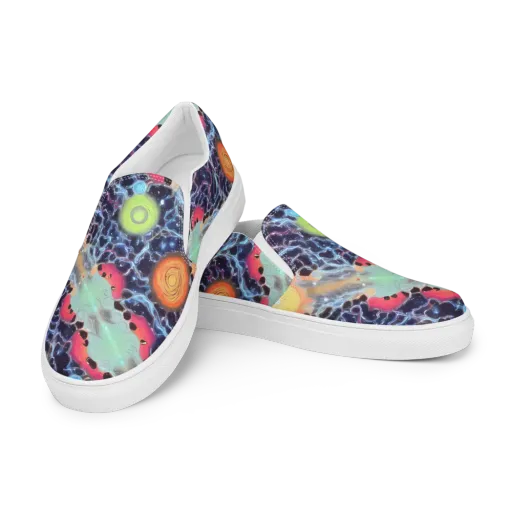 Cosmic Tidal Flux on a Men's Slip-On Canvas Shoes