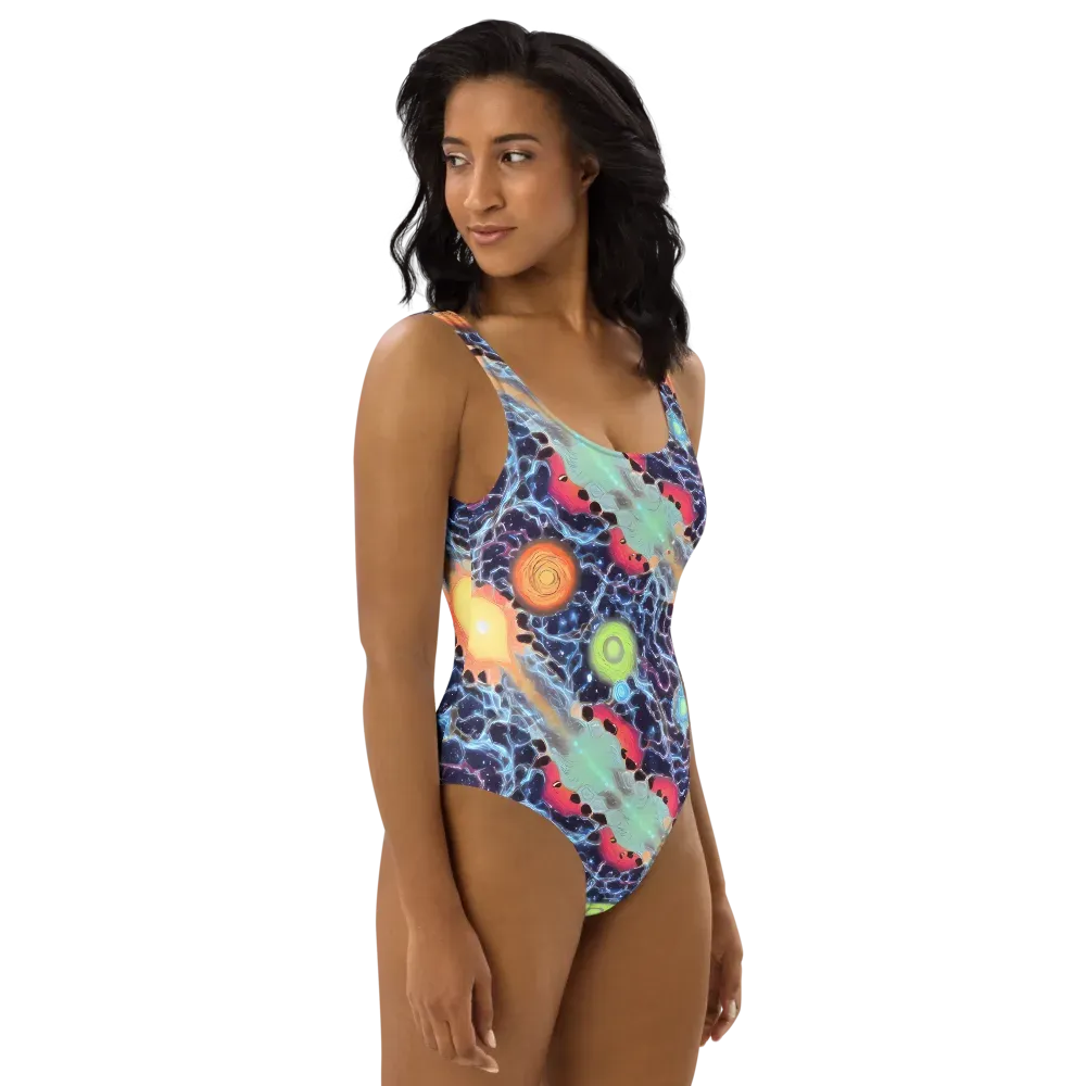 Cosmic Tidal Flux on One-Piece Swimsuit — Right