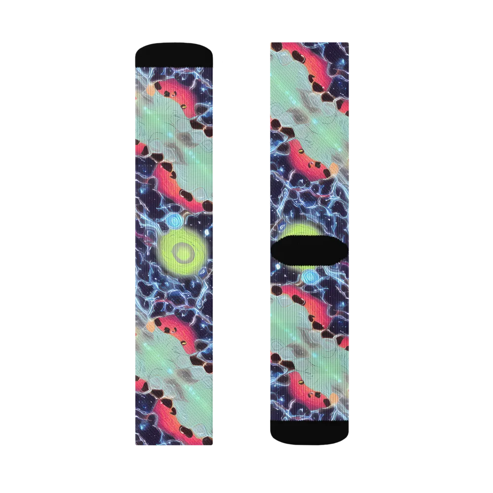 Cosmic Tidal Flux on Socks — Left Sock