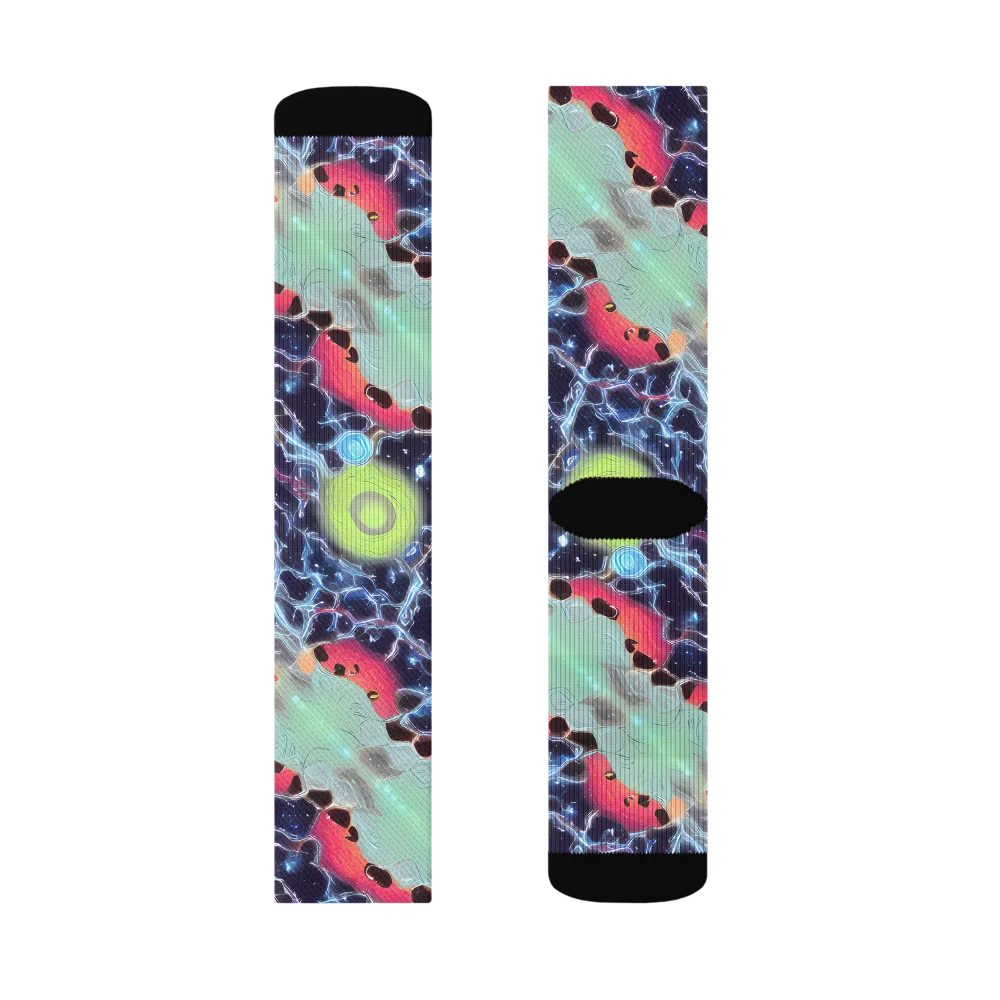 Cosmic Tidal Flux on Socks — Right Sock