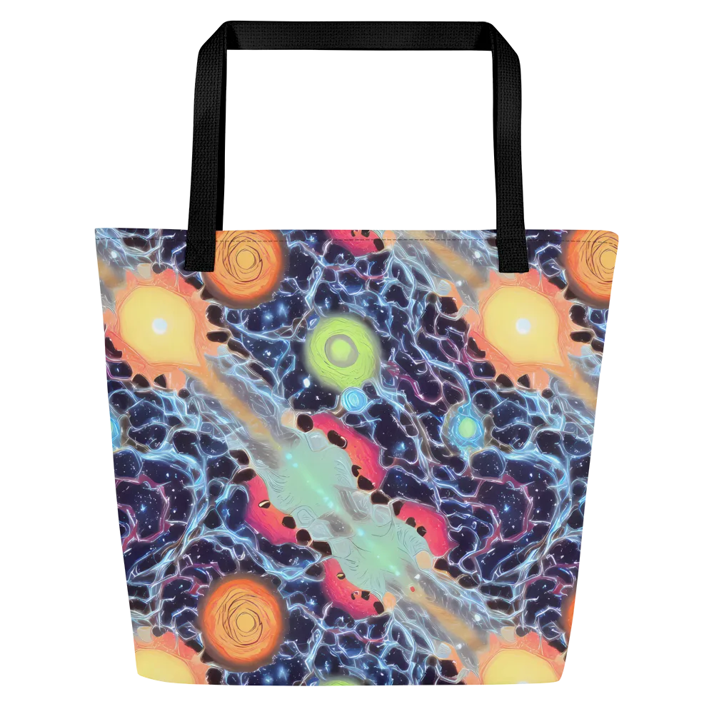 Cosmic Tidal Flux on Large Tote Bag W/ Pocket — Front