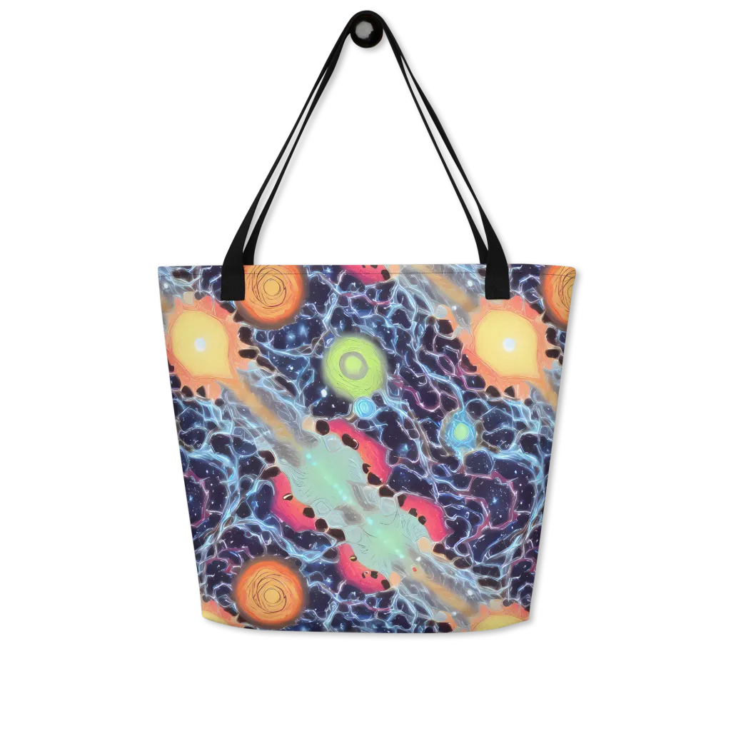 Cosmic Tidal Flux on Large Tote Bag W/ Pocket — Front