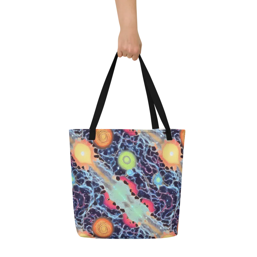 Cosmic Tidal Flux on Large Tote Bag W/ Pocket — Front