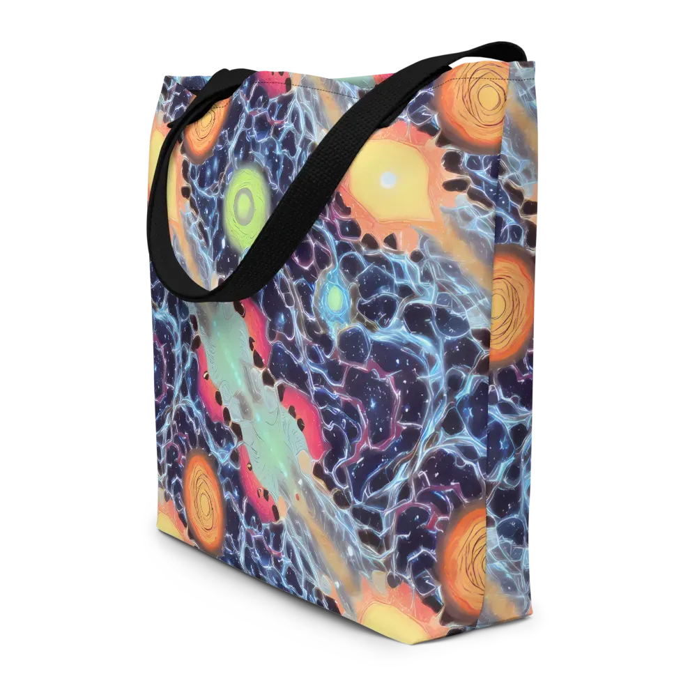 Cosmic Tidal Flux on Large Tote Bag W/ Pocket — Front