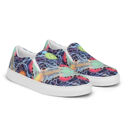 Cosmic Tidal Flux on a Women's Slip-On Canvas Shoes