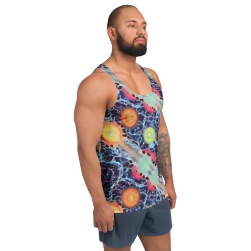 Cosmic Tidal Flux on a Men's Tank Top