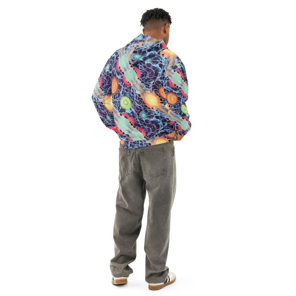 Cosmic Tidal Flux on Cotton Hoodie — Back