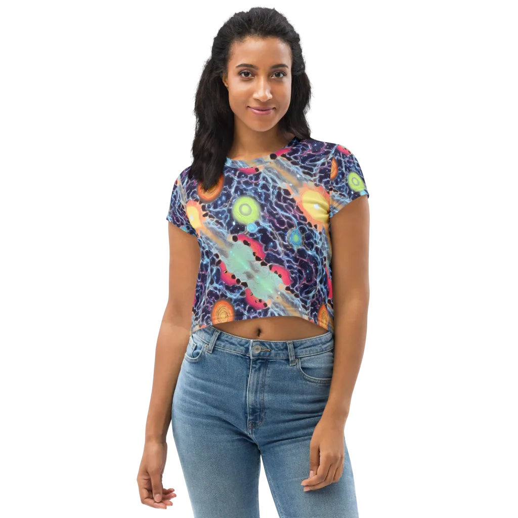 Cosmic Tidal Flux on Crop Tee — Front