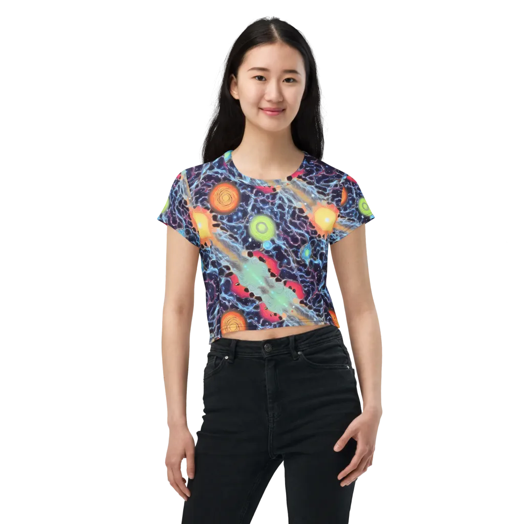 Cosmic Tidal Flux on Crop Tee — Front