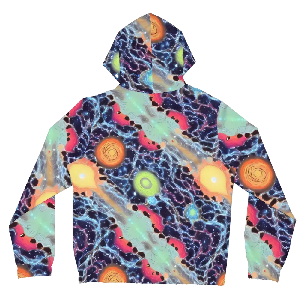 Cosmic Tidal Flux on Women's Full-Zip Hoodie — Back