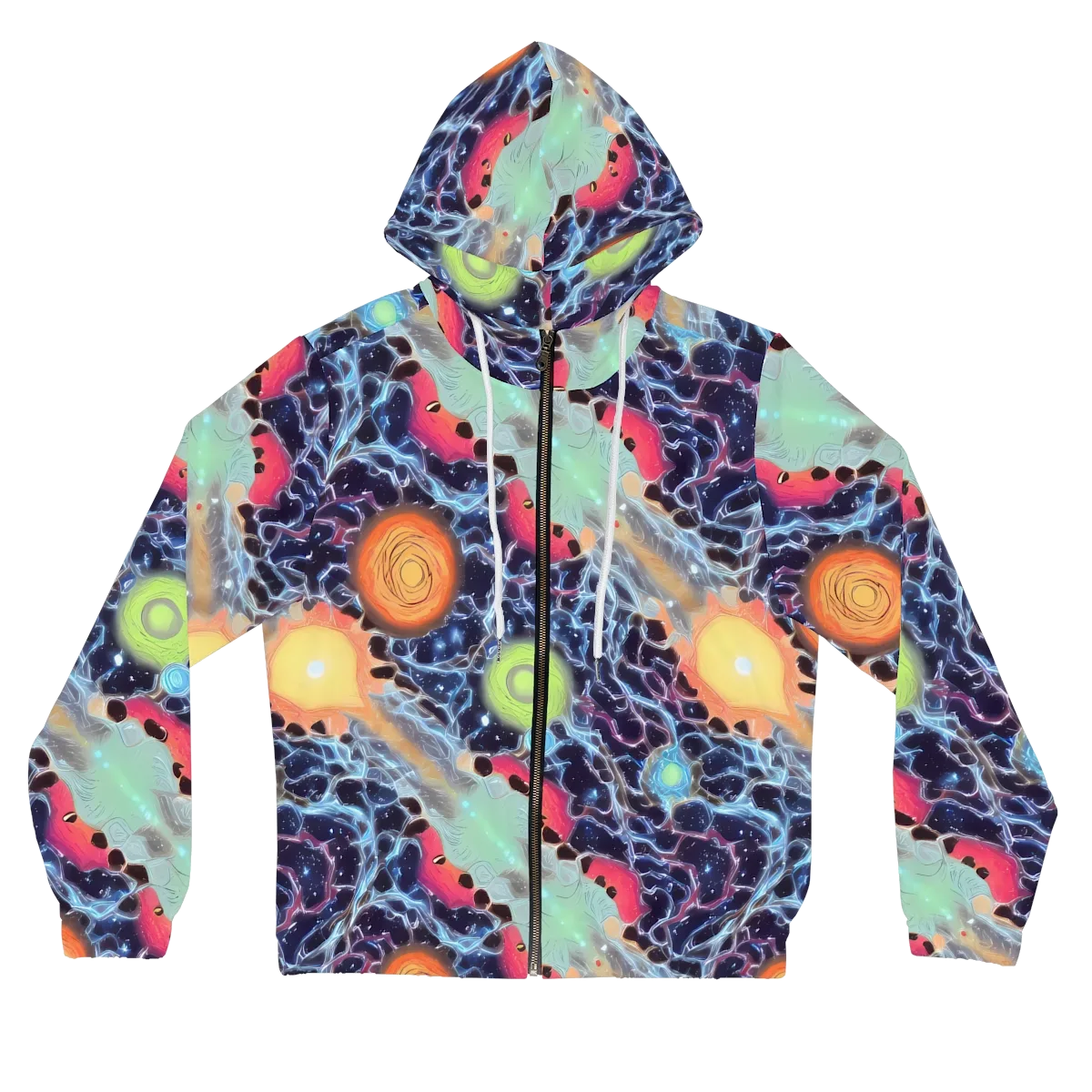 Cosmic Tidal Flux on Women's Full-Zip Hoodie — Front
