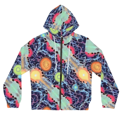 Cosmic Tidal Flux on a Women's Full-Zip Hoodie