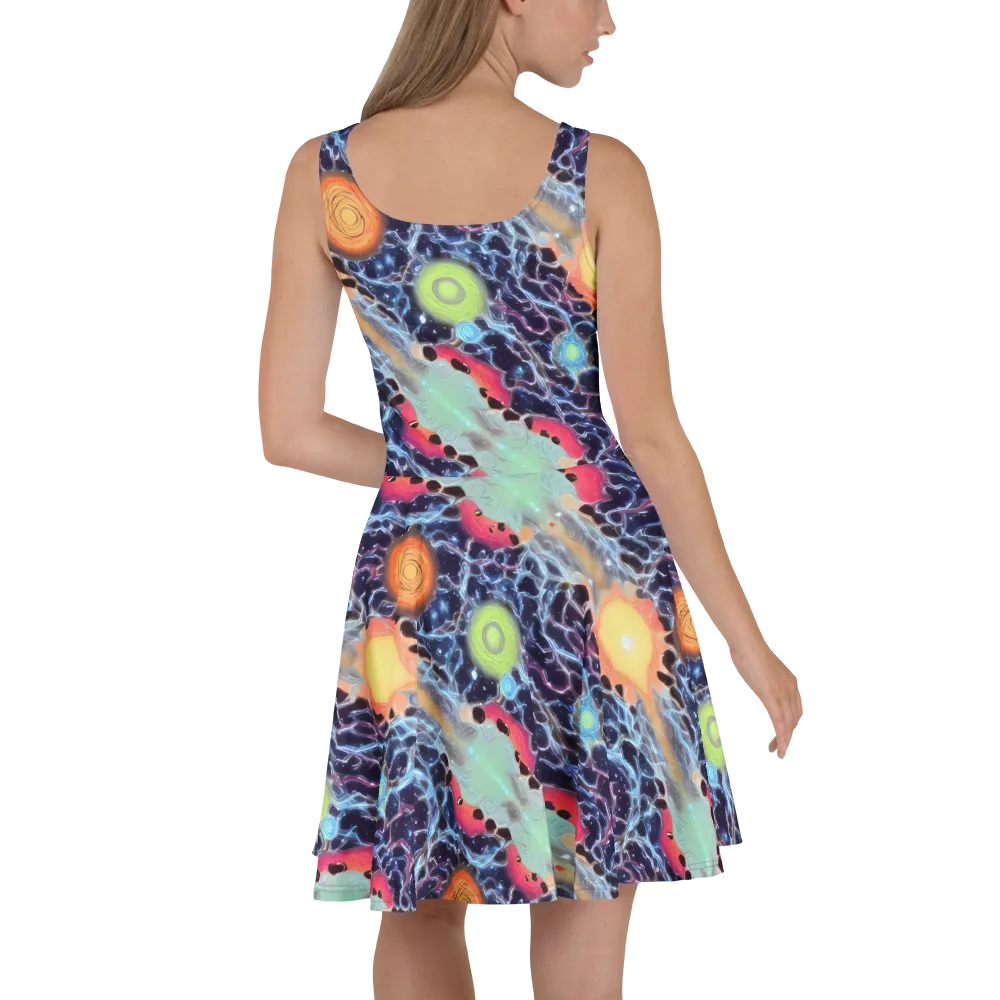Cosmic Tidal Flux on Skater Dress — Back