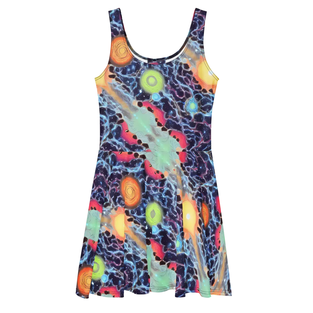 Cosmic Tidal Flux on Skater Dress — Front