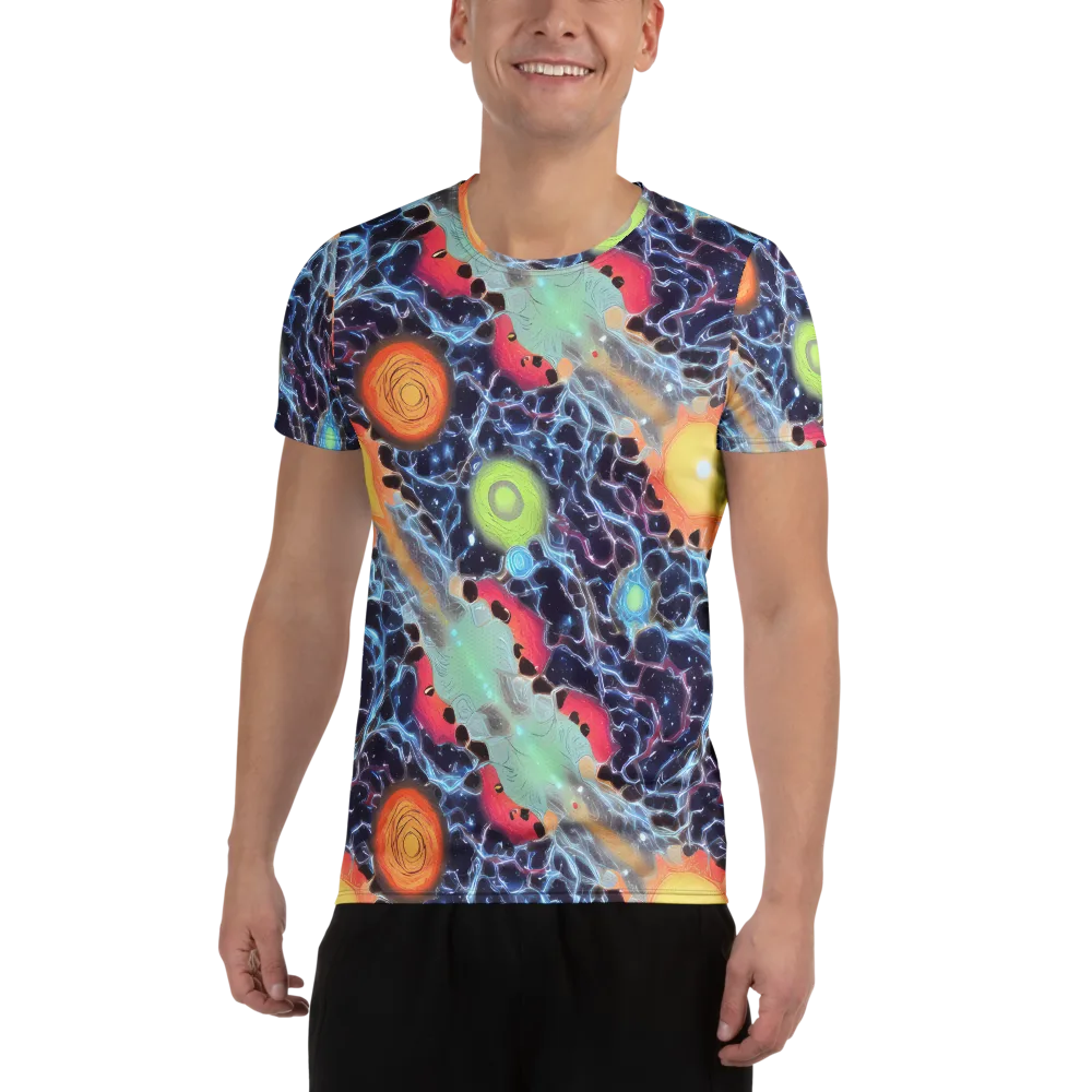 Cosmic Tidal Flux on Men's Athletic T-Shirt — Front