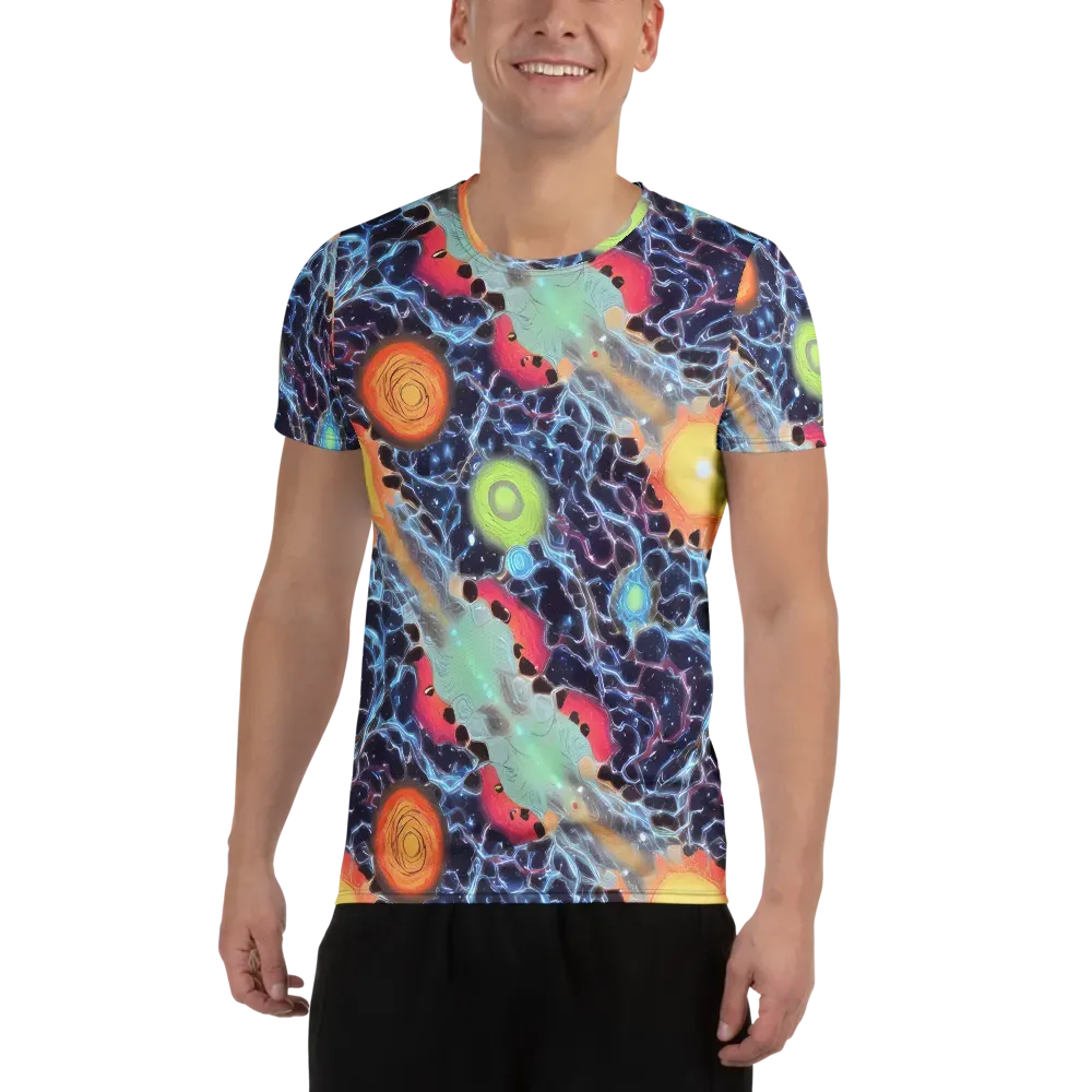 Cosmic Tidal Flux on Men's Athletic T-Shirt — Front