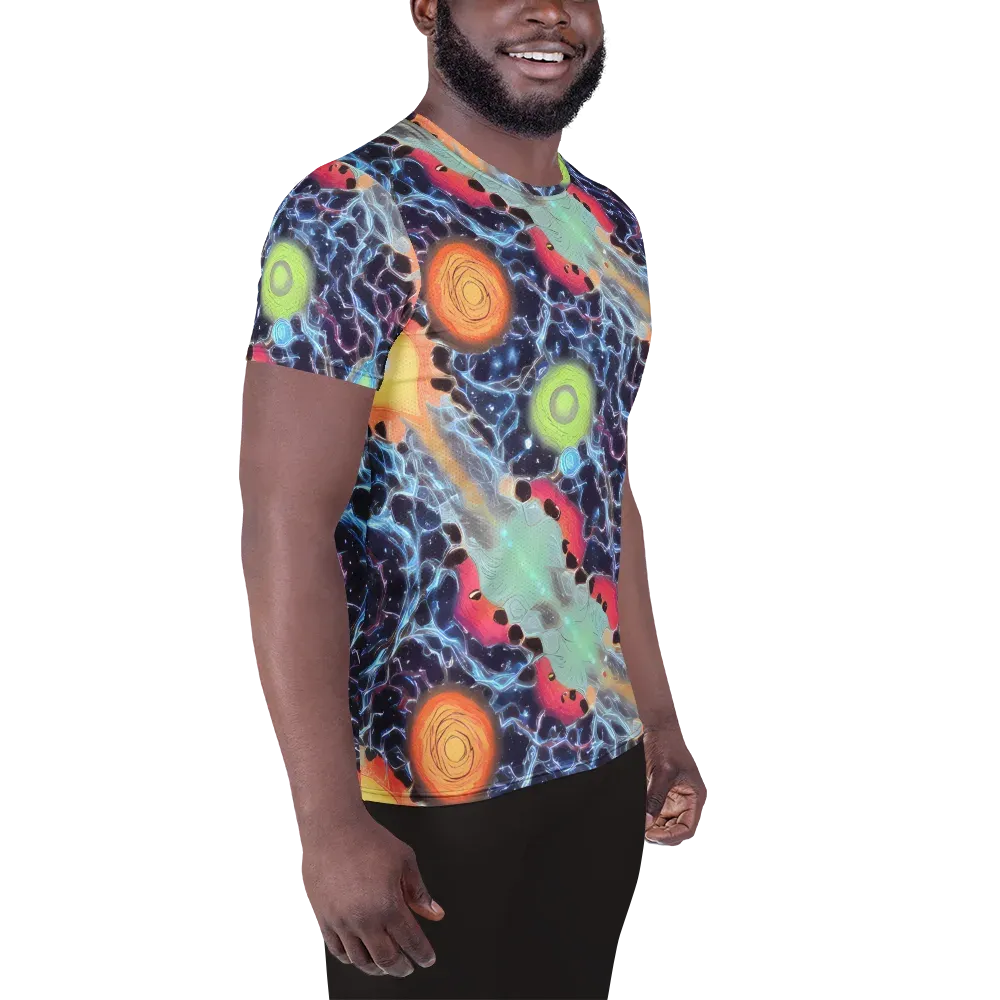 Cosmic Tidal Flux on Men's Athletic T-Shirt — Right