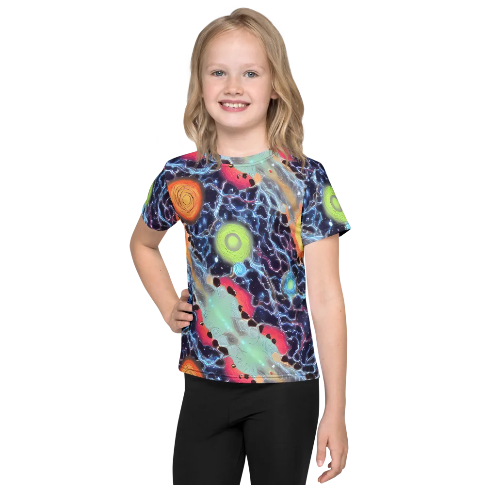 Cosmic Tidal Flux on Kids Crew Neck T-Shirt — Front