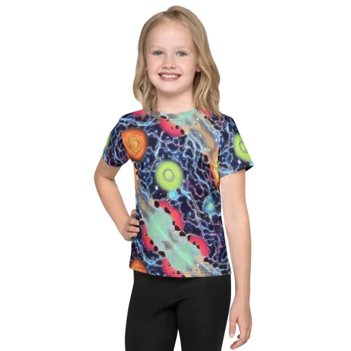 Cosmic Tidal Flux on a Kids Crew Neck T-Shirt