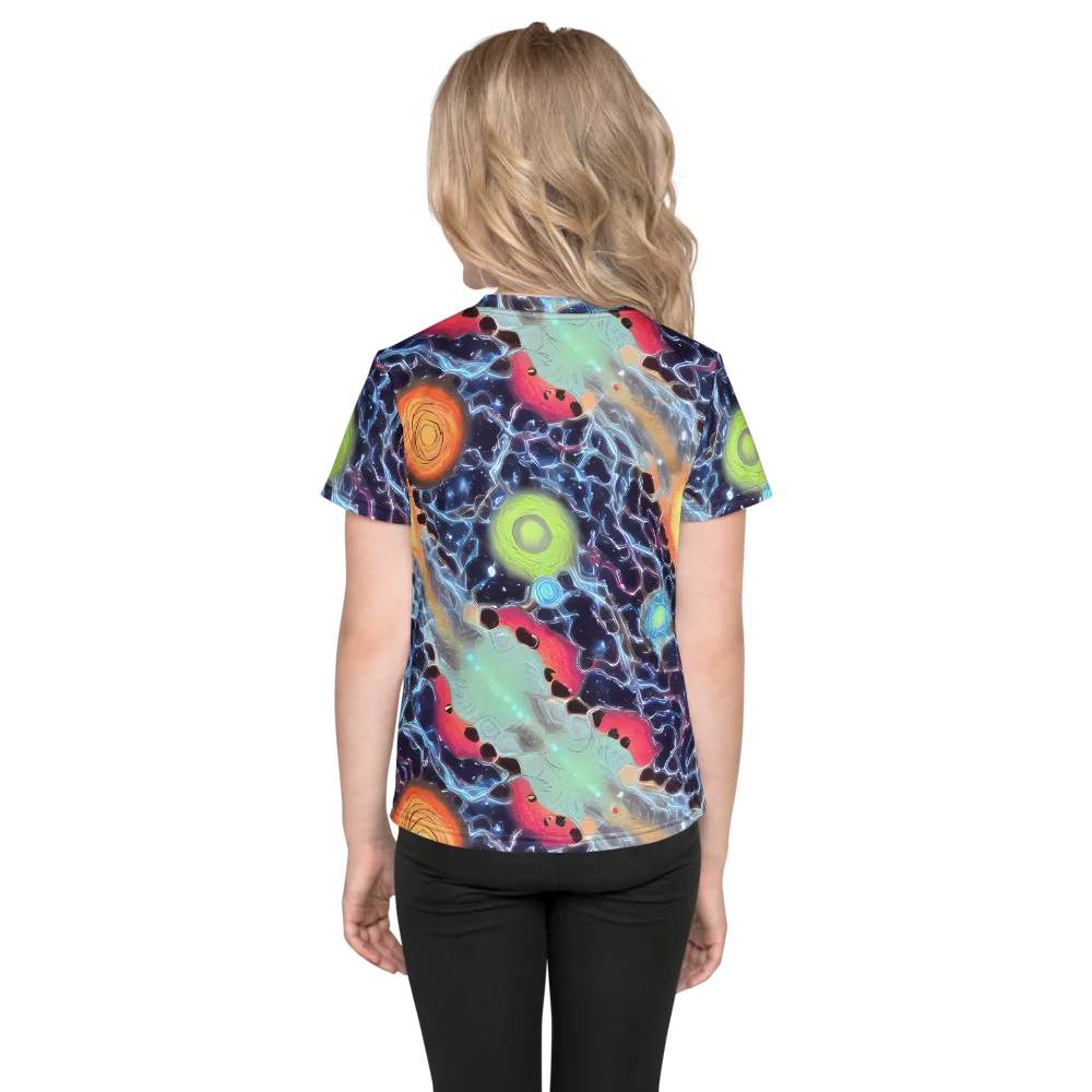 Cosmic Tidal Flux on Kids Crew Neck T-Shirt — Back