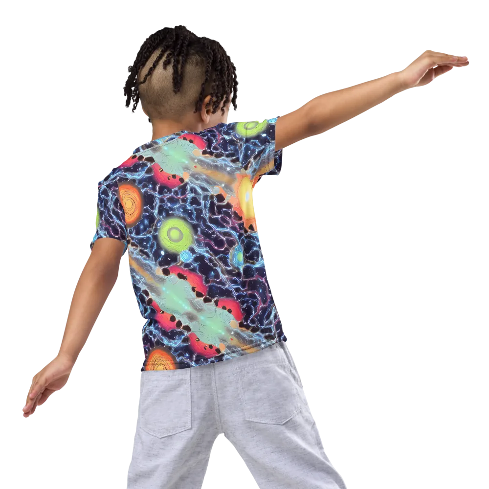 Cosmic Tidal Flux on Kids Crew Neck T-Shirt — Back