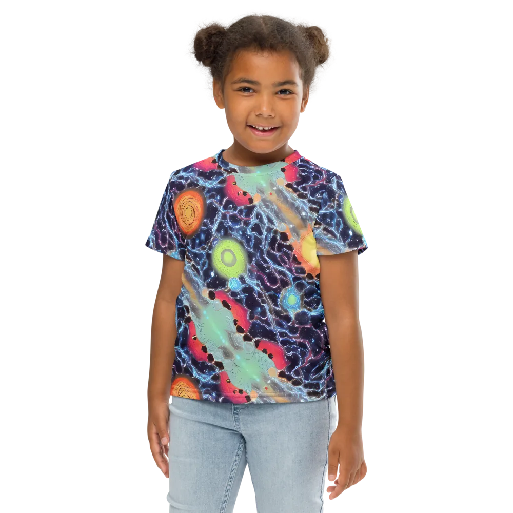 Cosmic Tidal Flux on Kids Crew Neck T-Shirt — Front