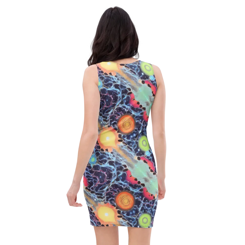 Cosmic Tidal Flux on Bodycon Dress — Back