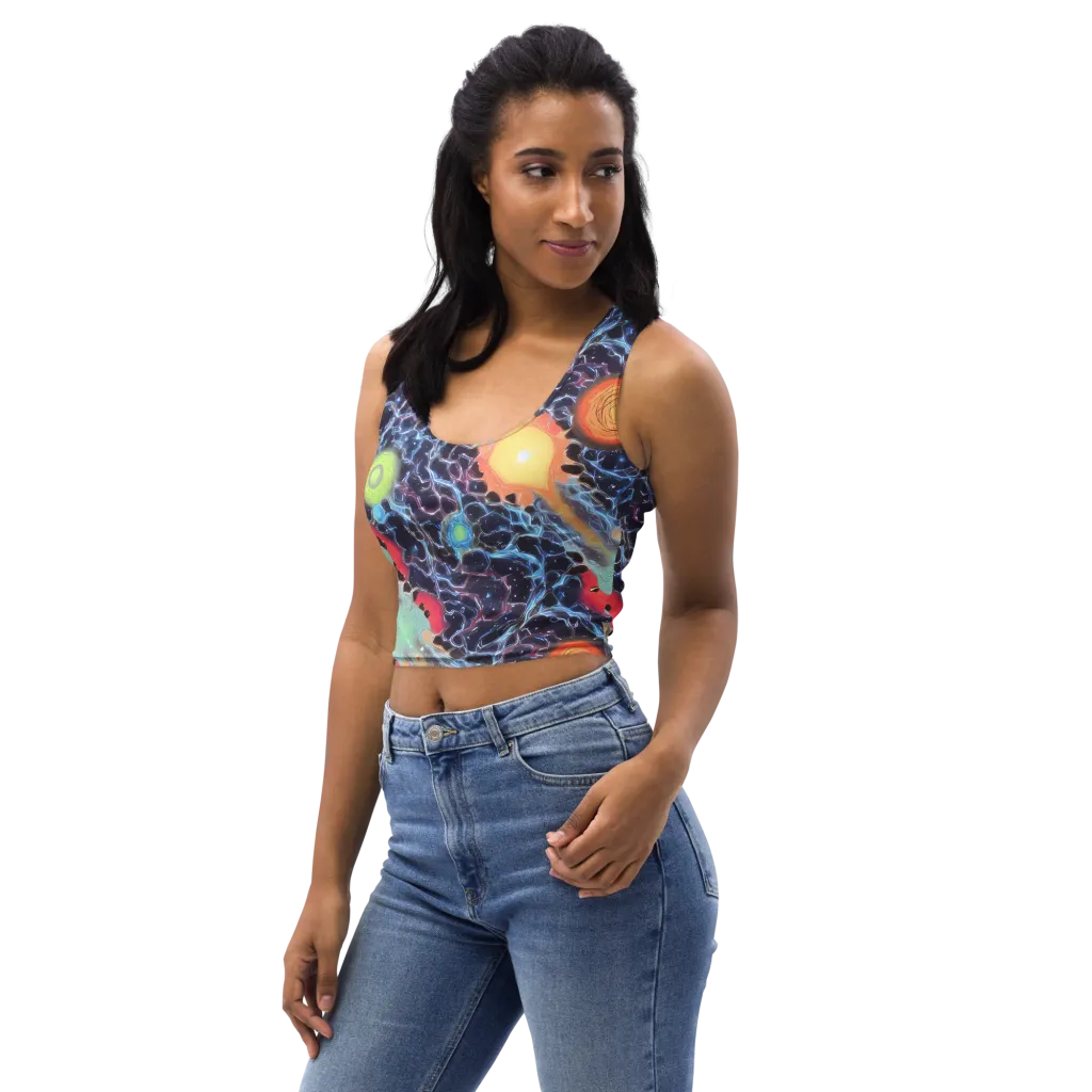 Cosmic Tidal Flux on Crop Top — Left Front