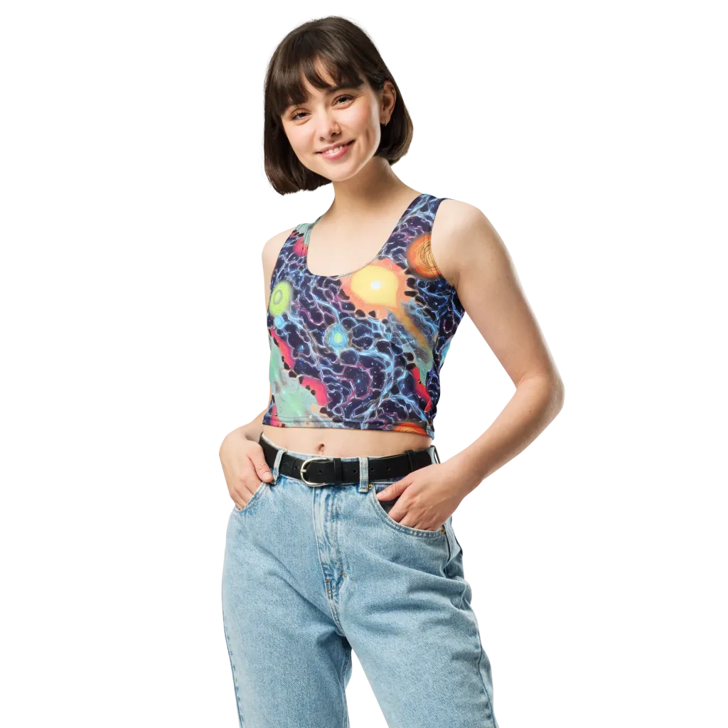 Cosmic Tidal Flux on Crop Top — Front