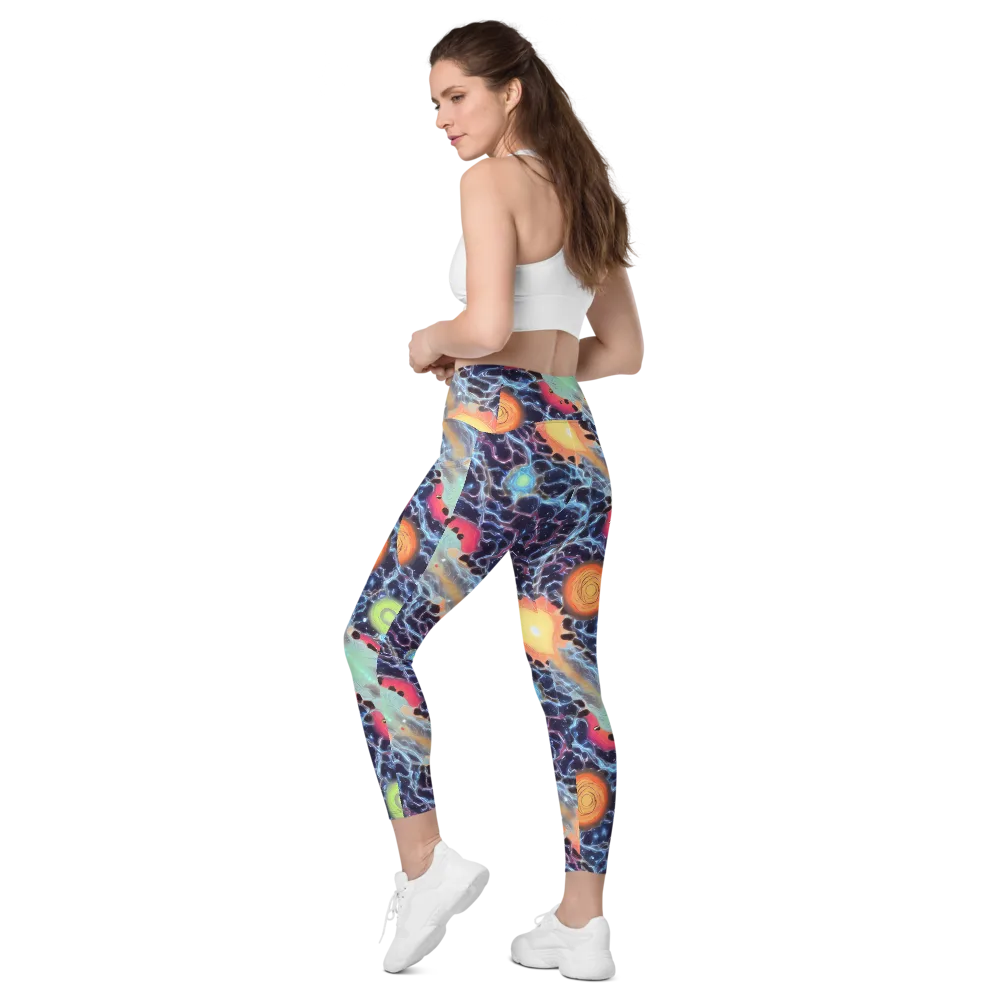 Cosmic Tidal Flux on Leggings with Pockets — Left Back