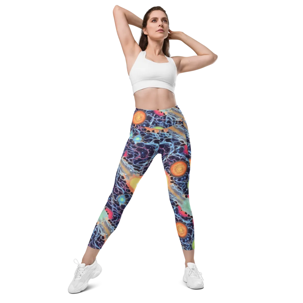 Cosmic Tidal Flux on Leggings with Pockets — Front